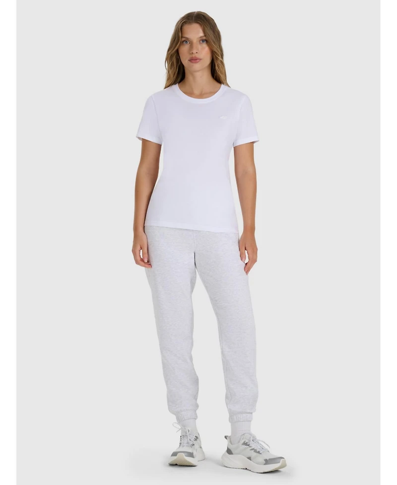 4F Women's regular plain T-shirt - white