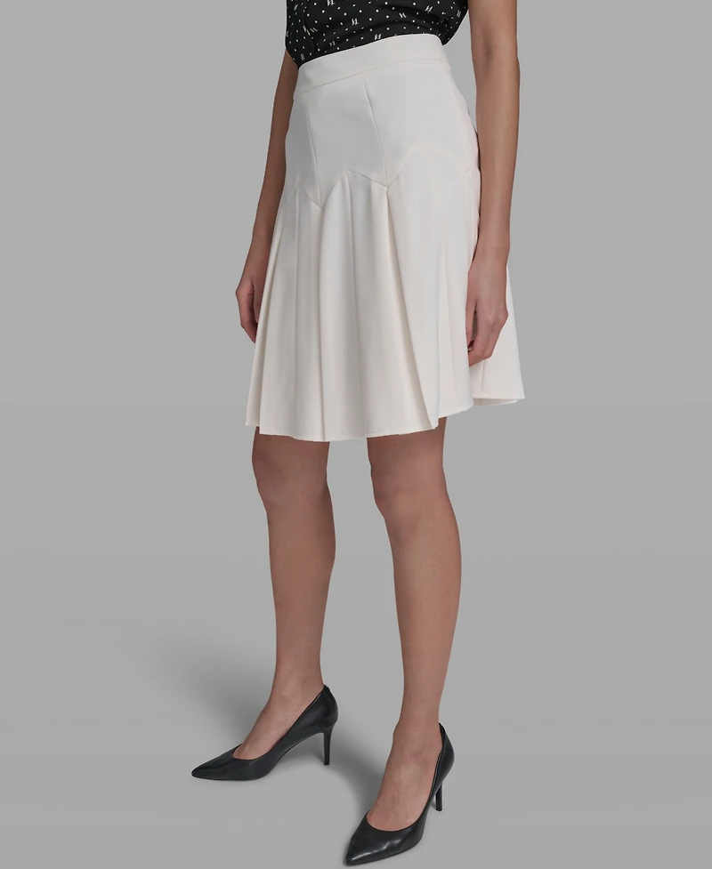 Karl Lagerfeld Paris Women's Zipper Back Pleated Skirt