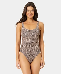 California Waves Women's Popcorn Scrunch Texture One-Piece Swimsuit, Created for Macy's