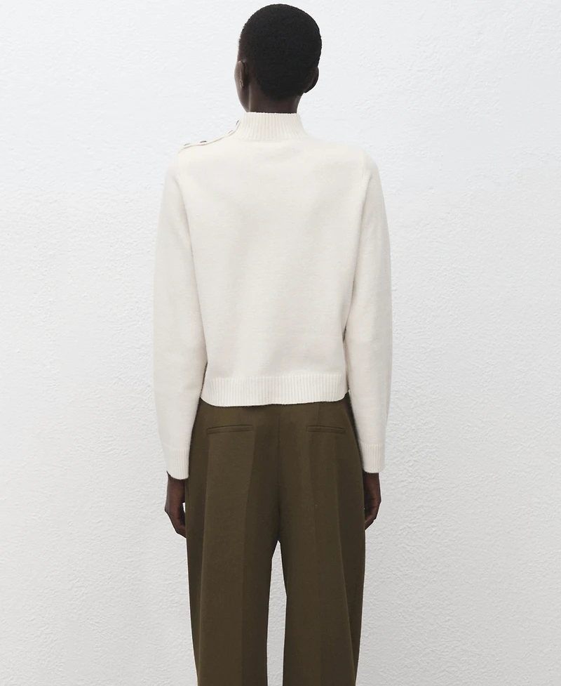 Mango Women's Button Perkins-Neck Sweater