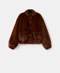 Mango Women's Pockets Faux-Fur Jacket