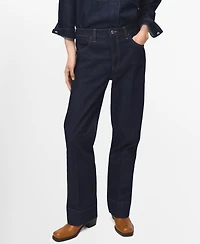 Mango Women's Seam Detail Straight-Leg Jeans