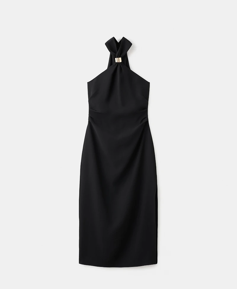 Mango Women's Metal Embellishment Halter-Neck Dress