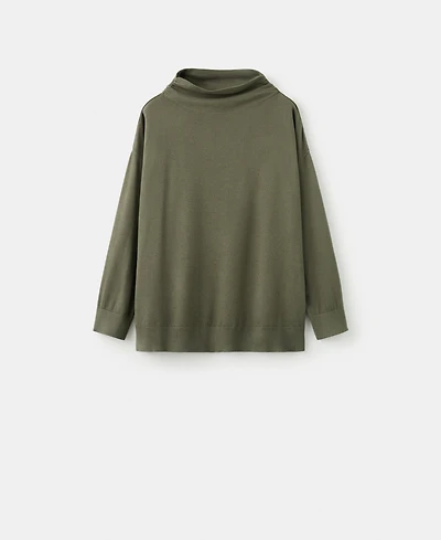 Mango Women's Maternity Gathered Perkins-Neck Sweater