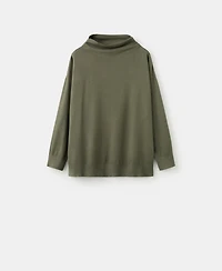 Mango Women's Maternity Gathered Perkins-Neck Sweater