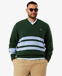 Lacoste Men's Striped V-Neck Sweater