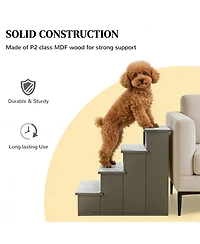 Aostirmotor Small Dog Steps Pet Stairs for Bed and Sofa in Grey