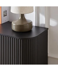 Boyel Living Sideboard Storage Cabinet Tv Stand with Wave Pattern, 64" Wooden Vertical Striped Cabinet for Kitchen Bedroom Entryway