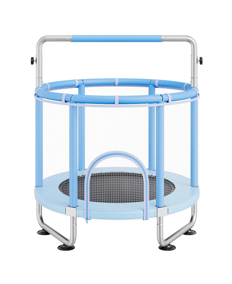 Mecale Kids Trampoline, 55" (4.6 ft), Enclosure Net & Basketball Hoop, Indoor/Outdoor, Ages 3