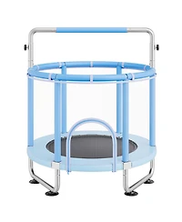 Mecale Kids Trampoline, 55" (4.6 ft), Enclosure Net & Basketball Hoop, Indoor/Outdoor, Ages 3