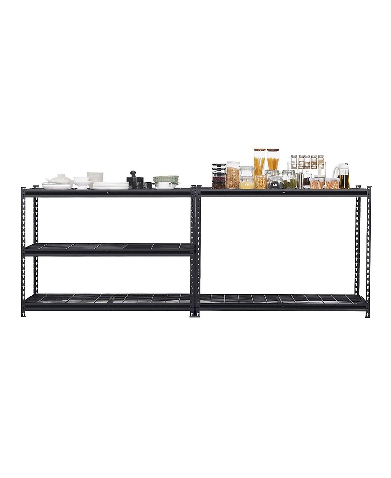 Mecale 5-Tier Storage Shelves, 3000-Lb Capacity, 24"D x 48"W x 72"H, Adjustable Heavy-Duty Utility Rack, Black