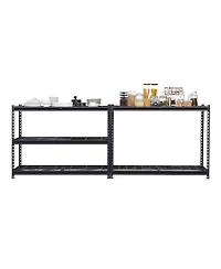 Mecale 5-Tier Storage Shelves, 3000-Lb Capacity, 24"D x 48"W x 72"H, Adjustable Heavy-Duty Utility Rack, Black