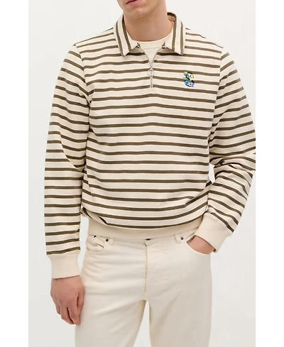 Scalpers Men's Stripes Zipper Sweater