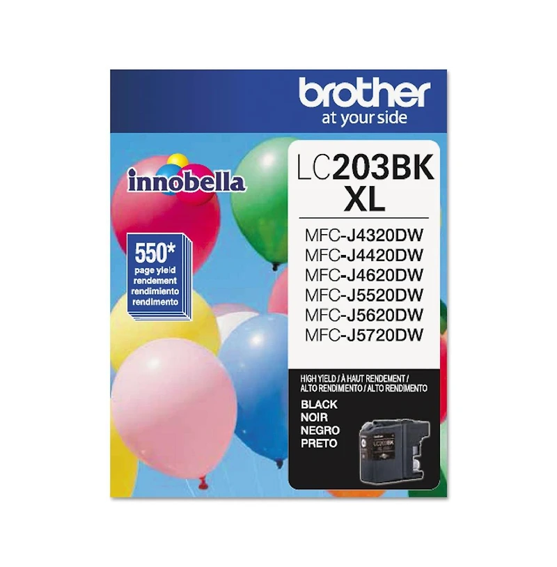 Brother LC203BK 550 Page-Yield Innobella High-Yield Ink - Black