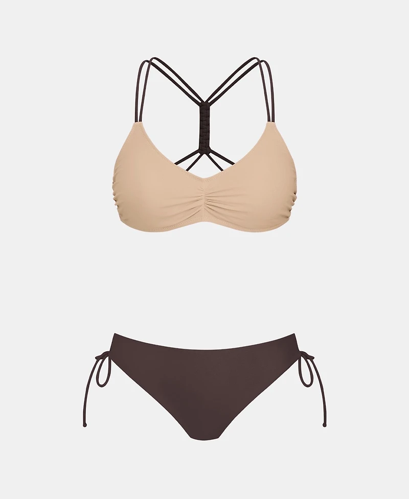 Cupshe Women's Crossback Bikini Set with Reversible Bottom