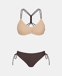 Cupshe Women's Crossback Bikini Set with Reversible Bottom