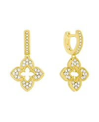 And Now This Crystal Flower Hinged Hoop Earrings