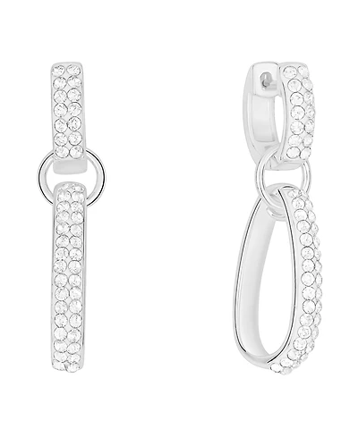 And Now This Crystal Drop Hinged Hoop Earrings