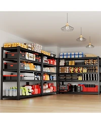 Lovmor 5-Tier 48 in W x 72 in H x 18 in D Adjustable Solid Plate Heavy Duty Metal Shelving Unit