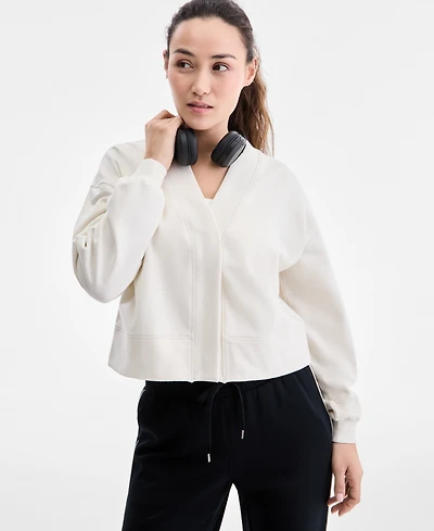 Id Ideology Women's Fleece Cropped Cardigan, Macy's Exclusive