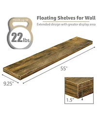 Sorbus 2-Pack 55" Wall Mounted Floating Shelves for Any Room