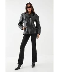 MissPap Women's Faux Leather Biker Jacket