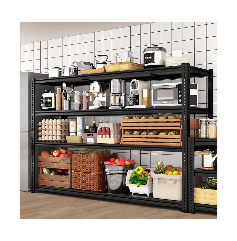 Lovmor -Tier 48 in W x 72 in H x 18 in D Adjustable Solid Plate Heavy Duty Metal Shelving Unit
