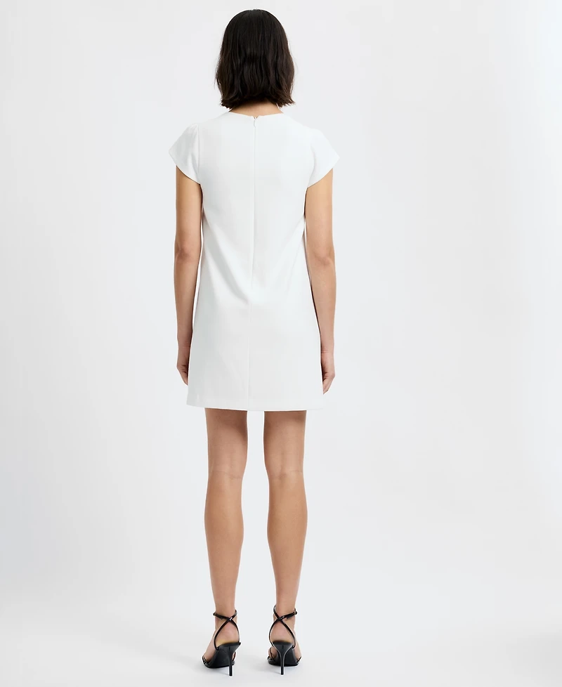 French Connection Women's Square Neck Whisper Cap Sleeve Shift Mini Dress