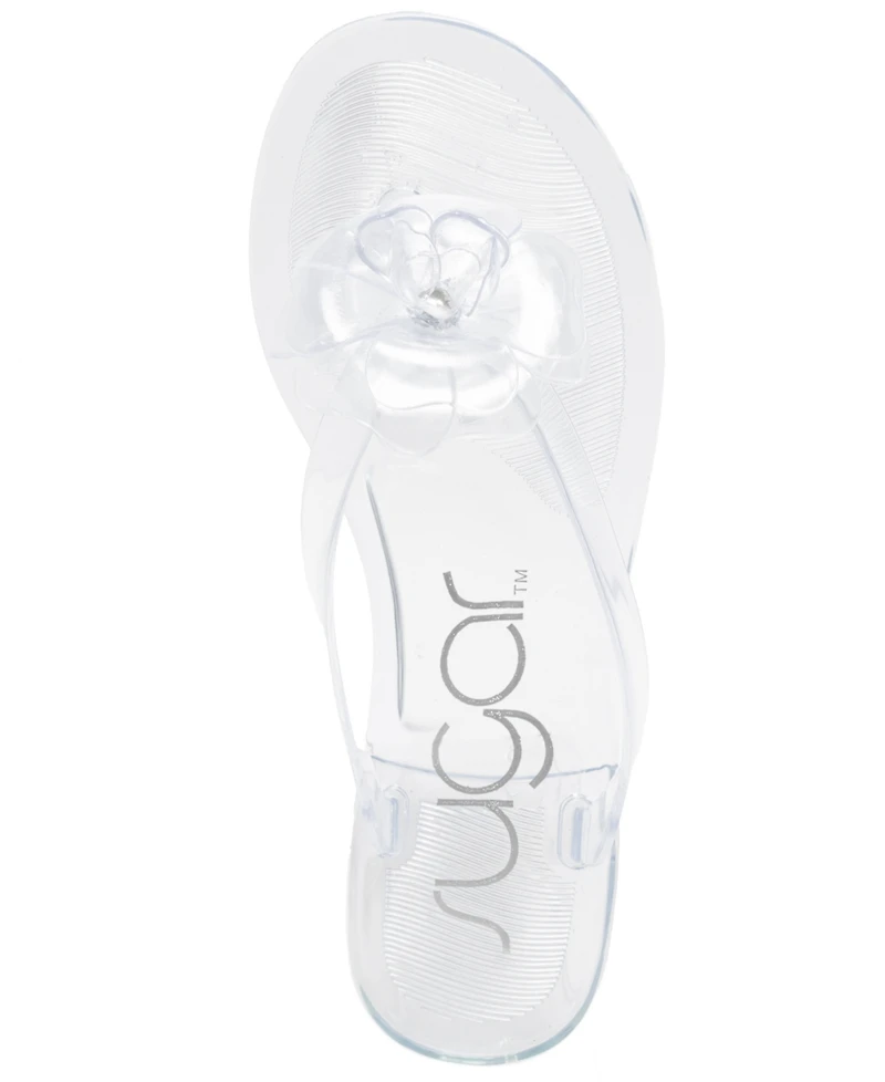 Sugar Women's Rosebud Stud Open Toe Flat Sandals