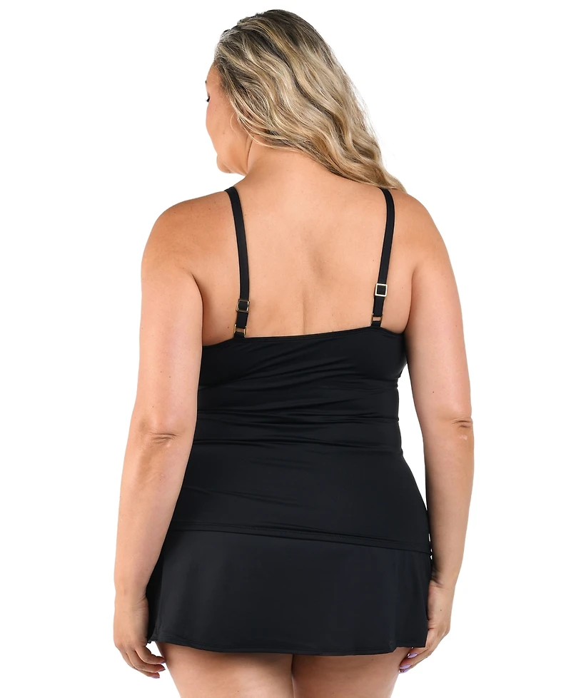 La Blanca Plus Island Goddess Lingerie Strap Tankini Swim Top