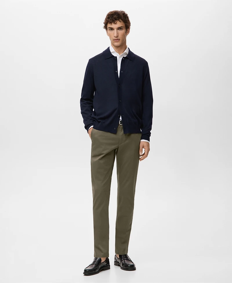 Mango Men's Barna Slim-Fit Twill Chino Pants