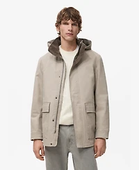Mango Men's Detachable Inner Hood Parka