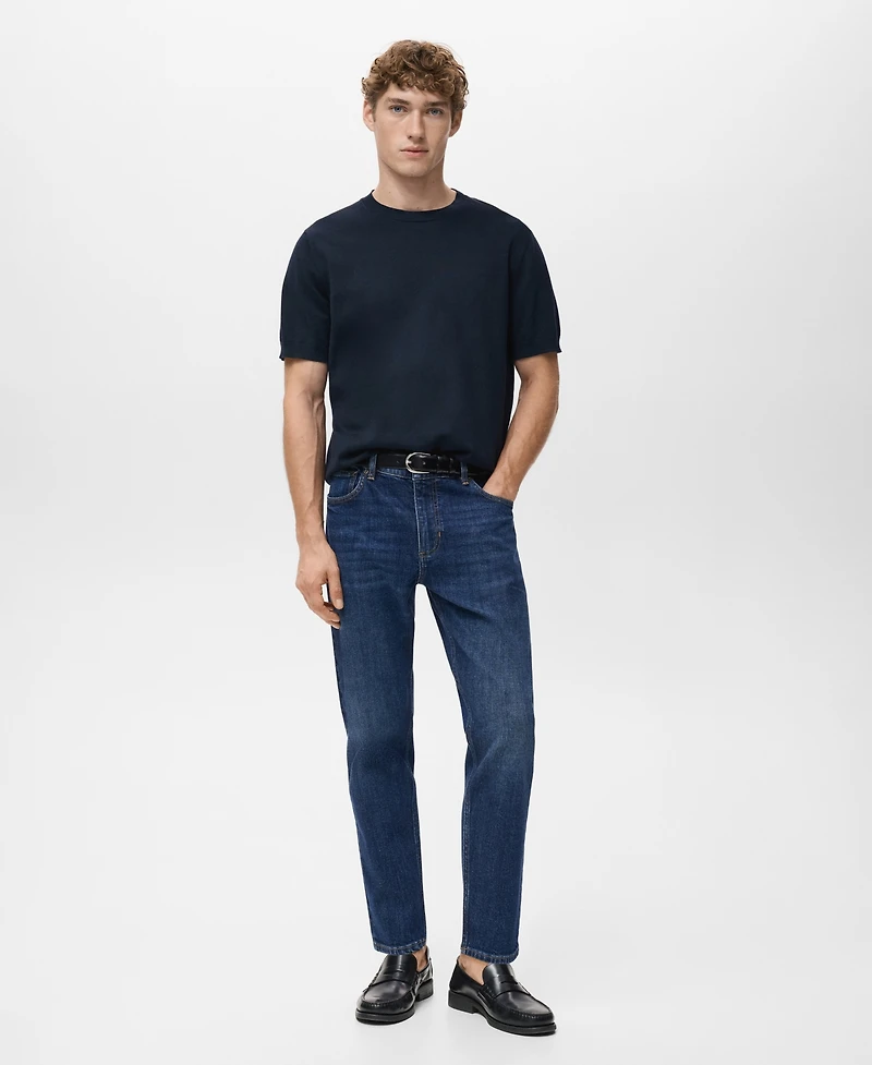 Mango Men's Ben Cropped Tapered-Fit Jeans