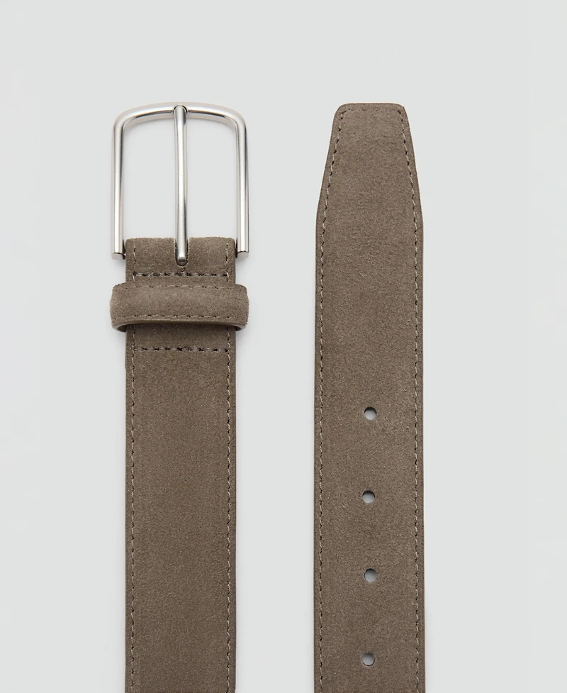 Mango Men's Thin Suede Leather Belt