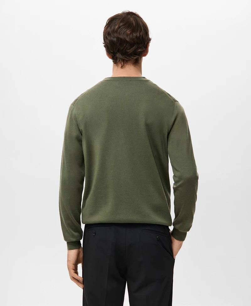 Mango Men's Merino Wool Crew Neck Sweater