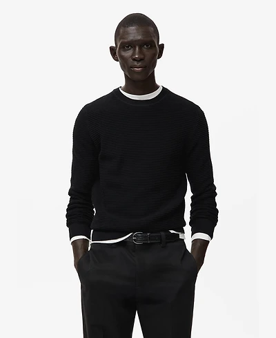 Mango Men's Cotton Braided Sweater