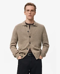 Mango Men's Knitted Wool Blend Cardigan