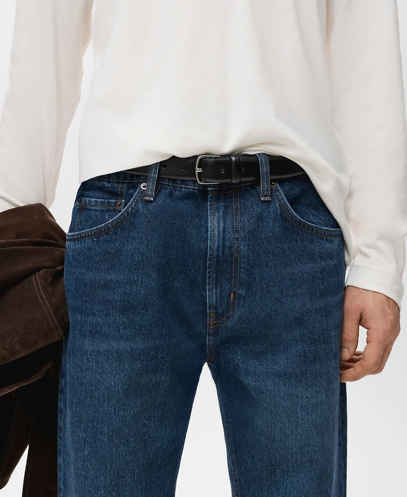 Mango Men's Moby Straight-Fit Dark-Wash Jeans