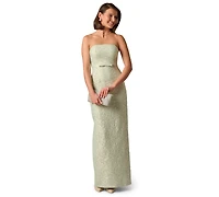 Adrianna Papell Women's Strapless Glitter Ball Gown