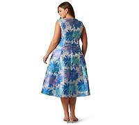 Adrianna Papell Women's Metallic V-Neck Midi Dress