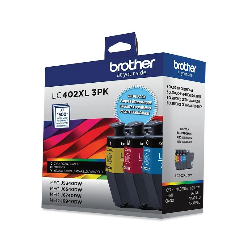 Brother LC402XL3PKS 1,500 Page-Yield High-Yield Ink -3 pack