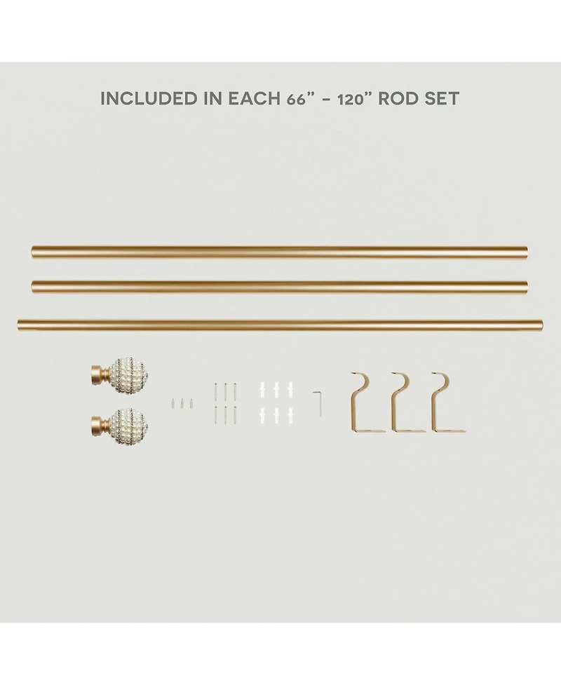 Exclusive Home Diana Single Curtain Rod and Finial Set, Gold