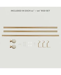 Exclusive Home Diana Single Curtain Rod and Finial Set, Gold