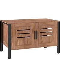 Aostirmotor Cat Litter Box Enclosure with Tall Legs in Brown