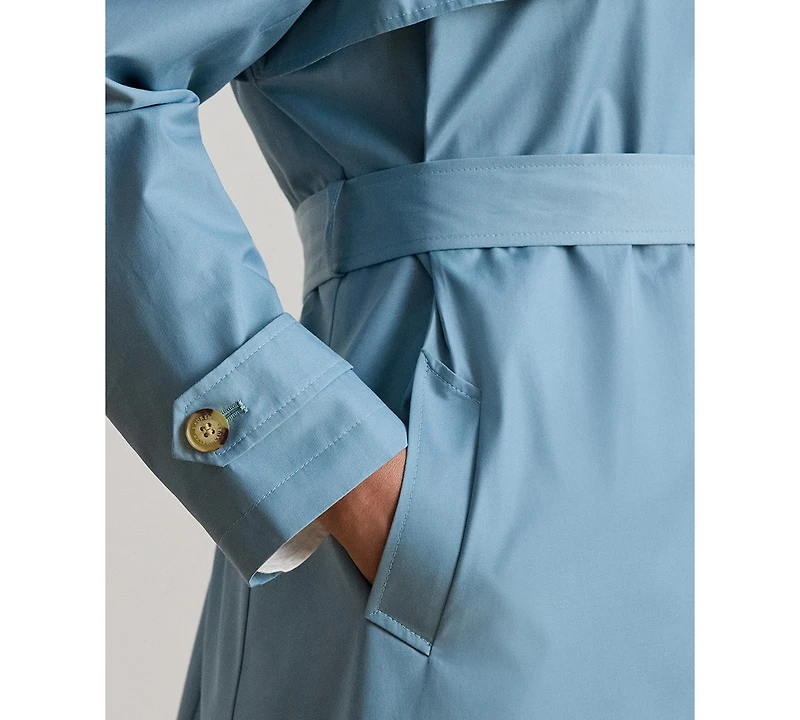 Lauren Ralph Plus Double-Breasted Belted Trench Coat