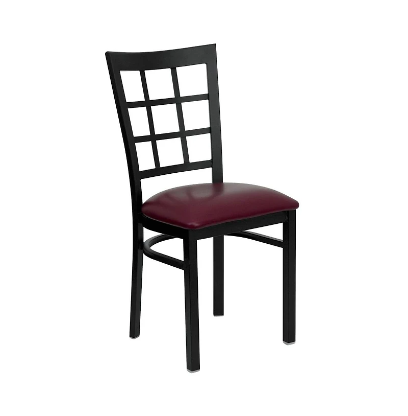 Emma+Oliver Window Back Metal Restaurant Dining Chair