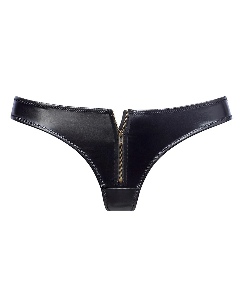 Lascana Women's Faux Leather Zip Thong