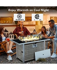 Streamdale 8-Piece Patio Set with 43'' Fire Pit Table and Cushions