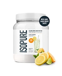 Isopure Clear Low Carb 100% Whey Protein Isolate Powder, Citrus Lemonade, 20g Protein, About 16 Servings