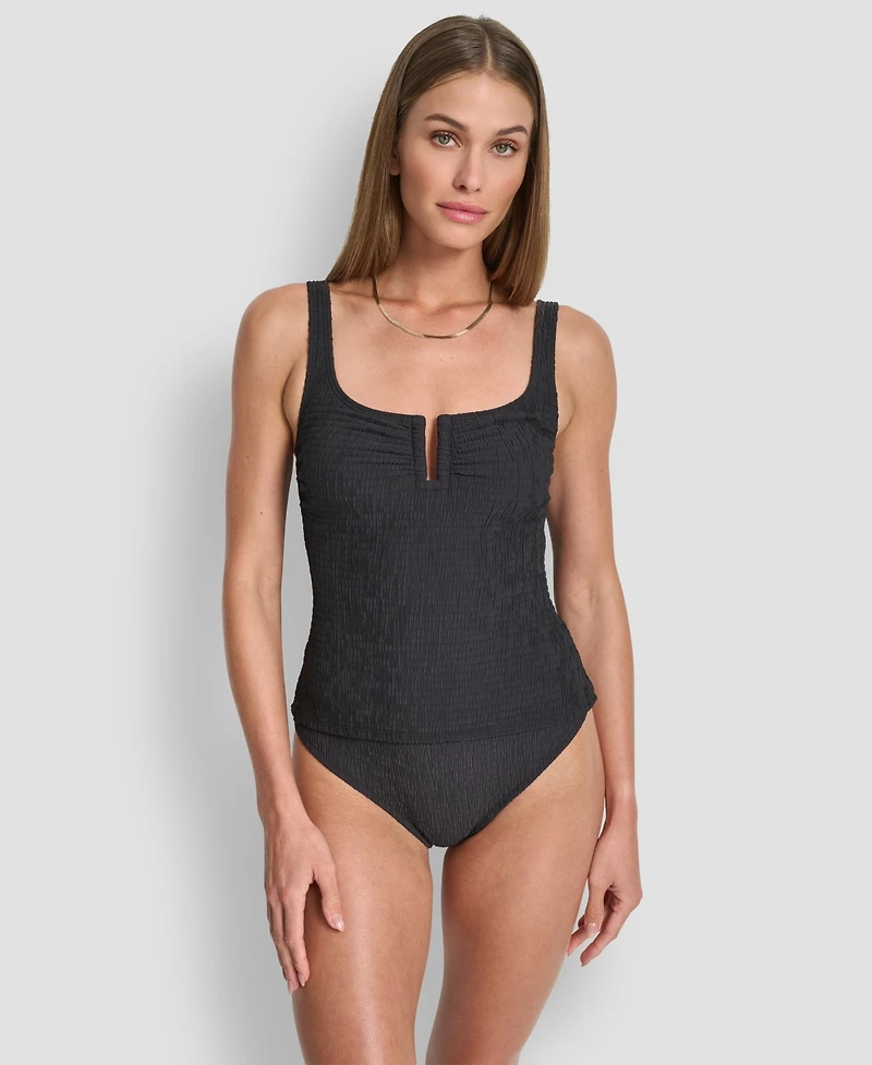 Dkny Women's Under-Wire Textured Tankini Top